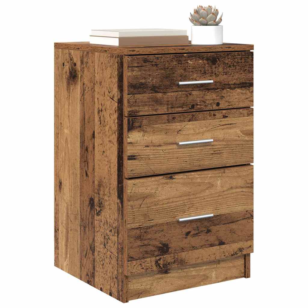 Nachttisch mit Schubladen Altholz 40 x 40 x 63 cm Holzwerkstoff