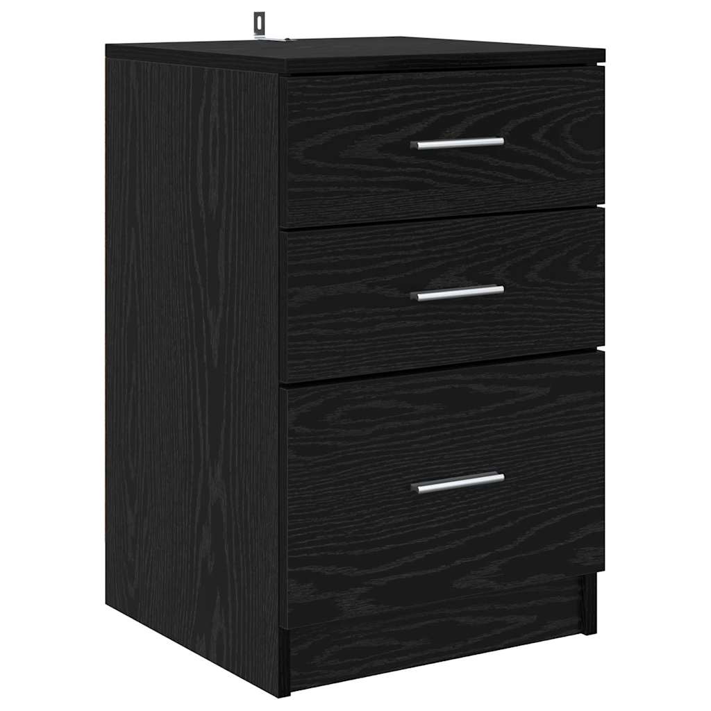 Nachttisch Schwarz Eichen-Optik 40 x 40 x 63 cm Holzwerkstoff