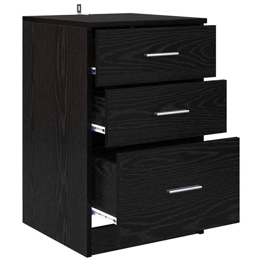 Nachttisch Schwarz Eichen-Optik 40 x 40 x 63 cm Holzwerkstoff
