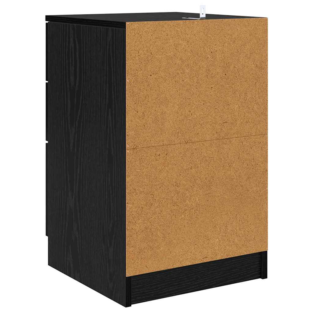 Nachttisch Schwarz Eichen-Optik 40 x 40 x 63 cm Holzwerkstoff