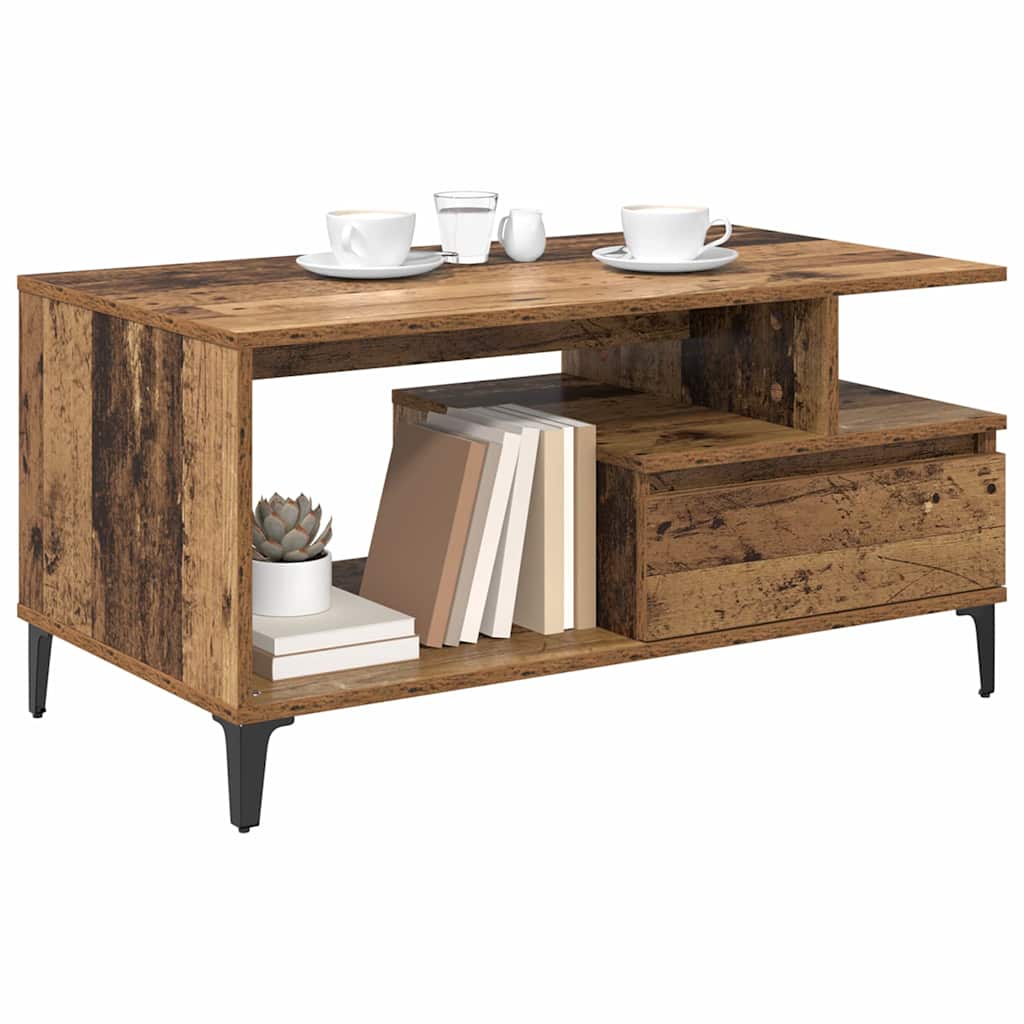 Couchtisch with Drawer Altholz 90 x 49 x 45 cm Holzwerkstoff