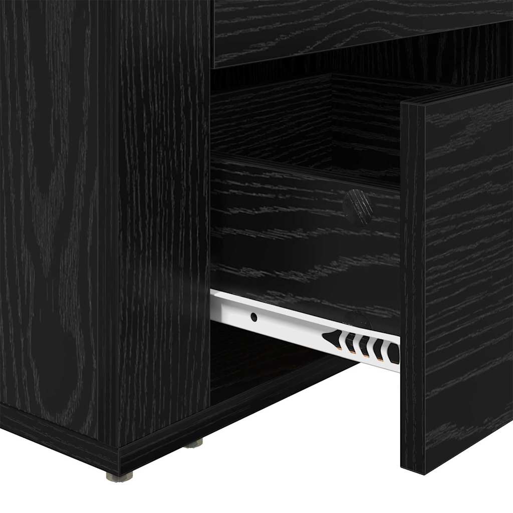 Nachttisch Schwarz Eichen-Optik 50 x 36 x 60 cm Holzwerkstoff