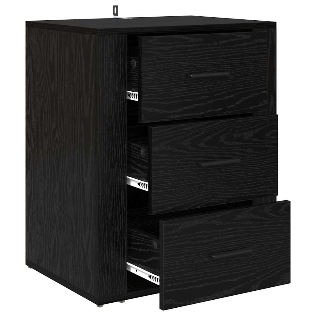 Nachttisch Schwarz Eichen-Optik 50 x 36 x 60 cm Holzwerkstoff