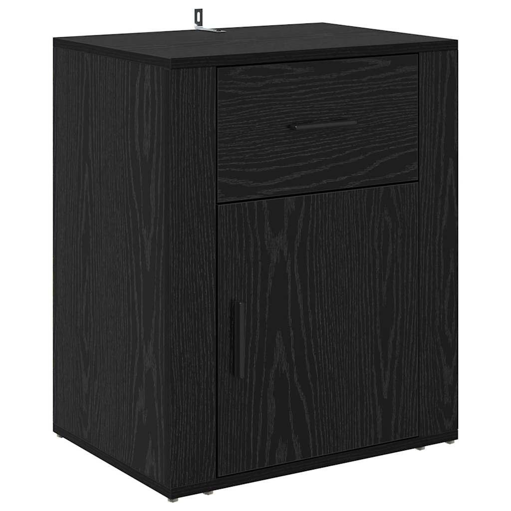 Nachttisch Schwarz Eichen-Optik 50 x 36 x 60 cm Holzwerkstoff