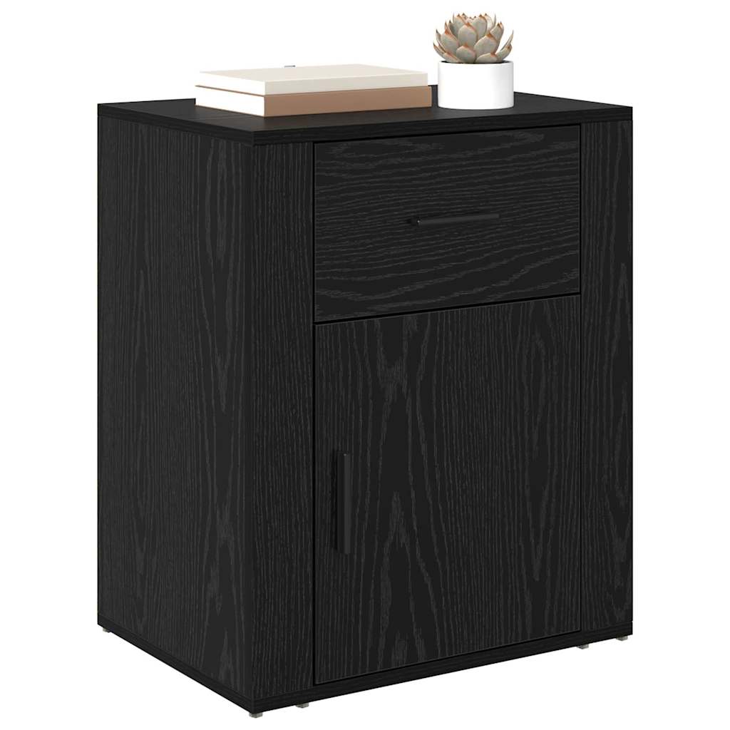 Nachttisch Schwarz Eichen-Optik 50 x 36 x 60 cm Holzwerkstoff