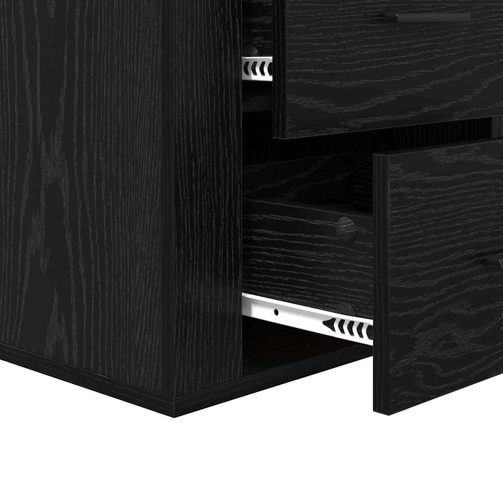 Nachttisch Schwarz Eichen-Optik 50 x 36 x 60 cm Holzwerkstoff