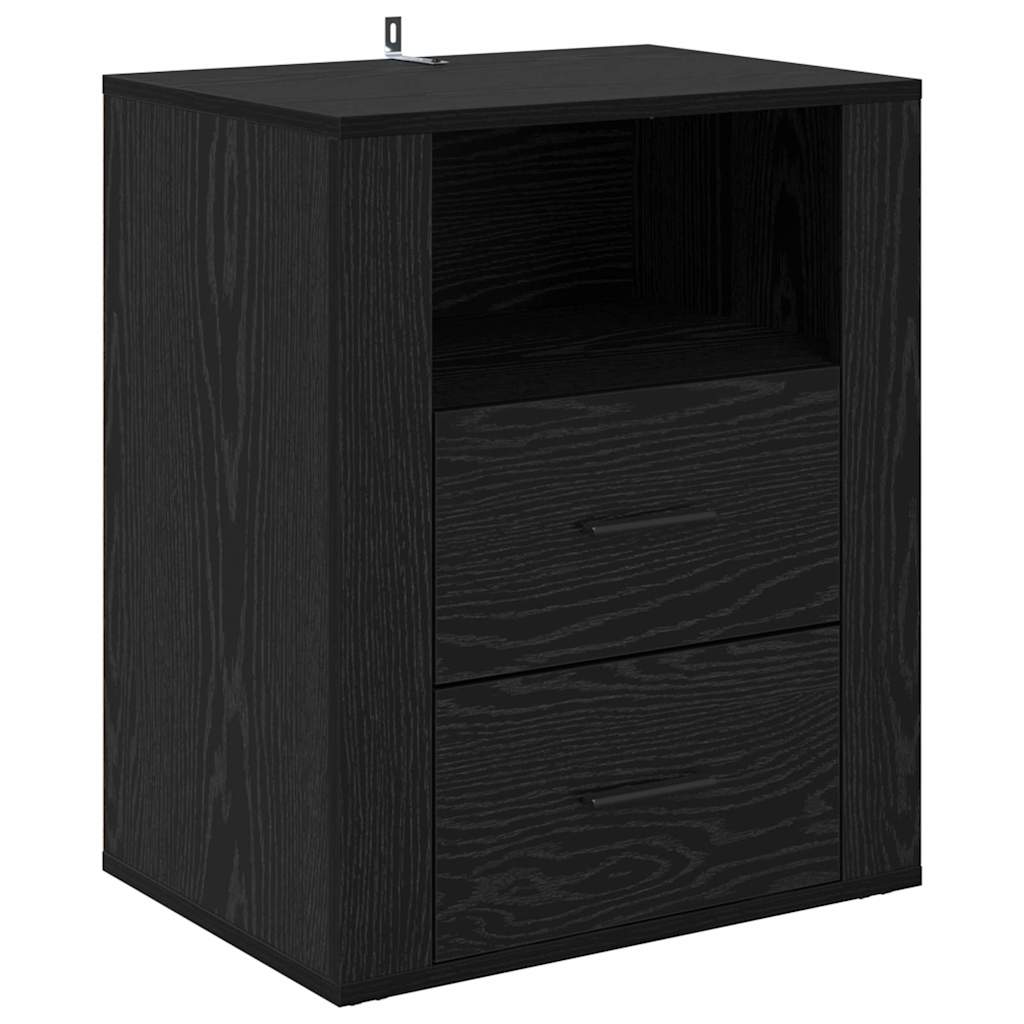 Nachttisch Schwarz Eichen-Optik 50 x 36 x 60 cm Holzwerkstoff