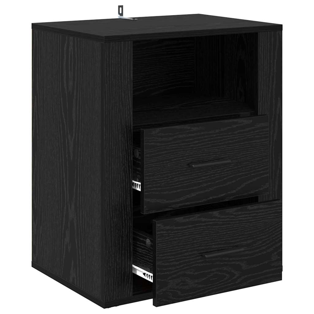 Nachttisch Schwarz Eichen-Optik 50 x 36 x 60 cm Holzwerkstoff