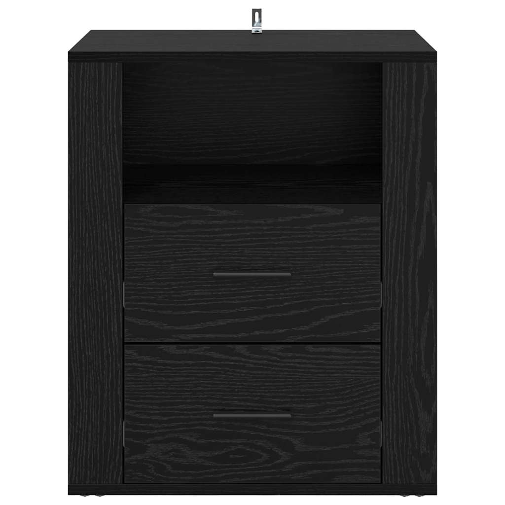 Nachttisch Schwarz Eichen-Optik 50 x 36 x 60 cm Holzwerkstoff