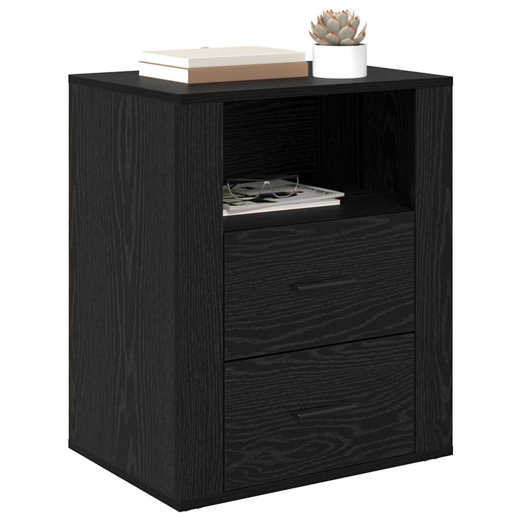 Nachttisch Schwarz Eichen-Optik 50 x 36 x 60 cm Holzwerkstoff