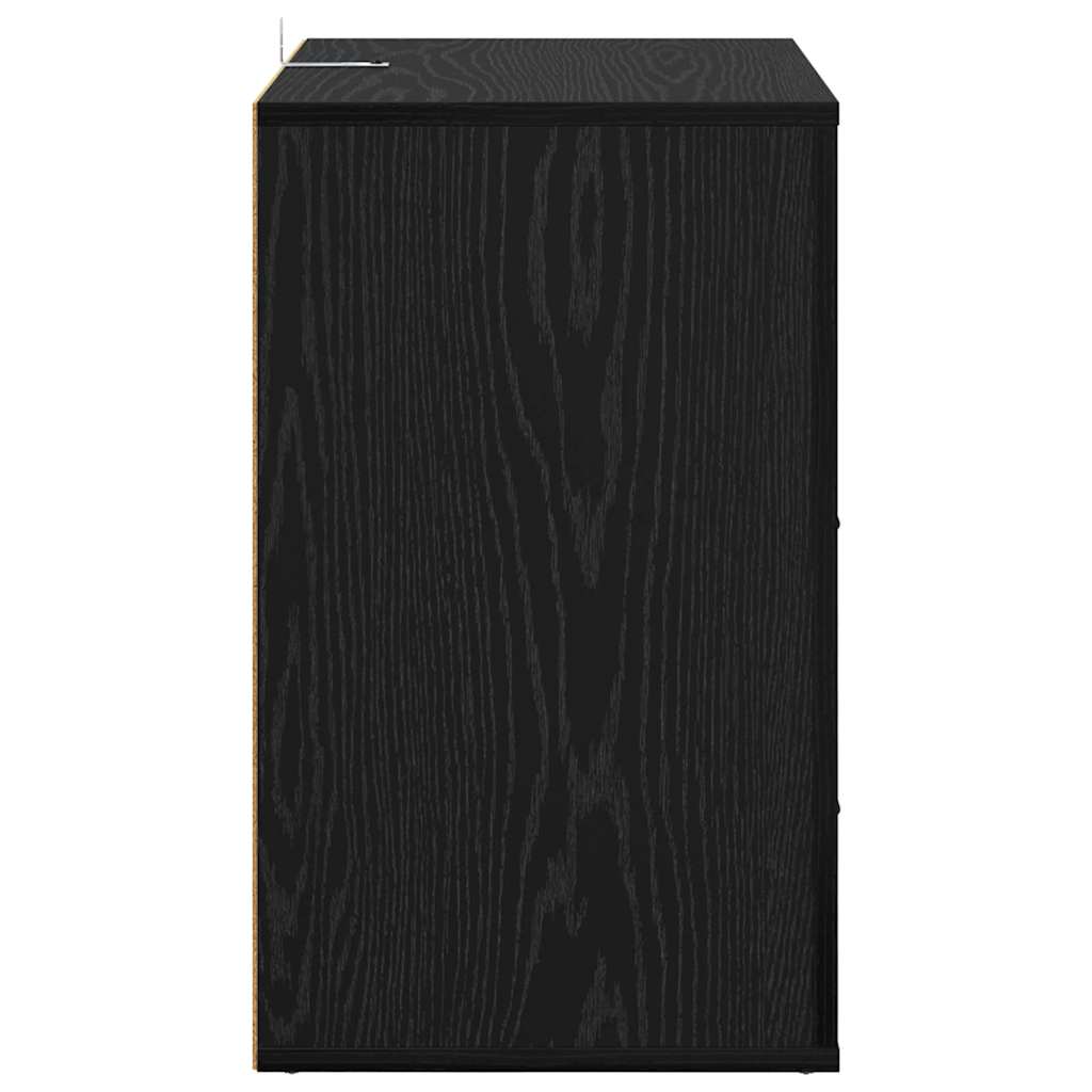 Nachttisch Schwarz Eichen-Optik 50 x 36 x 60 cm Holzwerkstoff