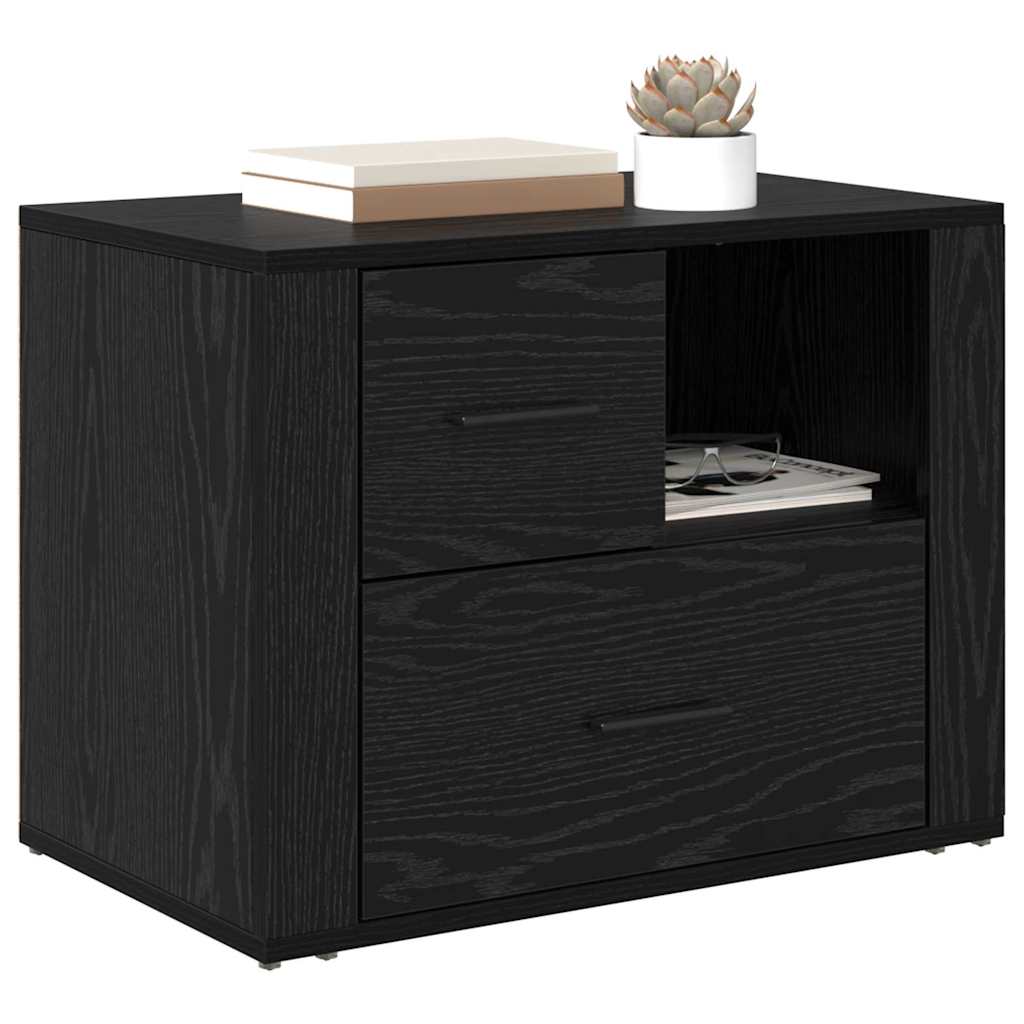 Nachttisch Schwarz Eichen-Optik 60 x 36 x 45 cm Holzwerkstoff