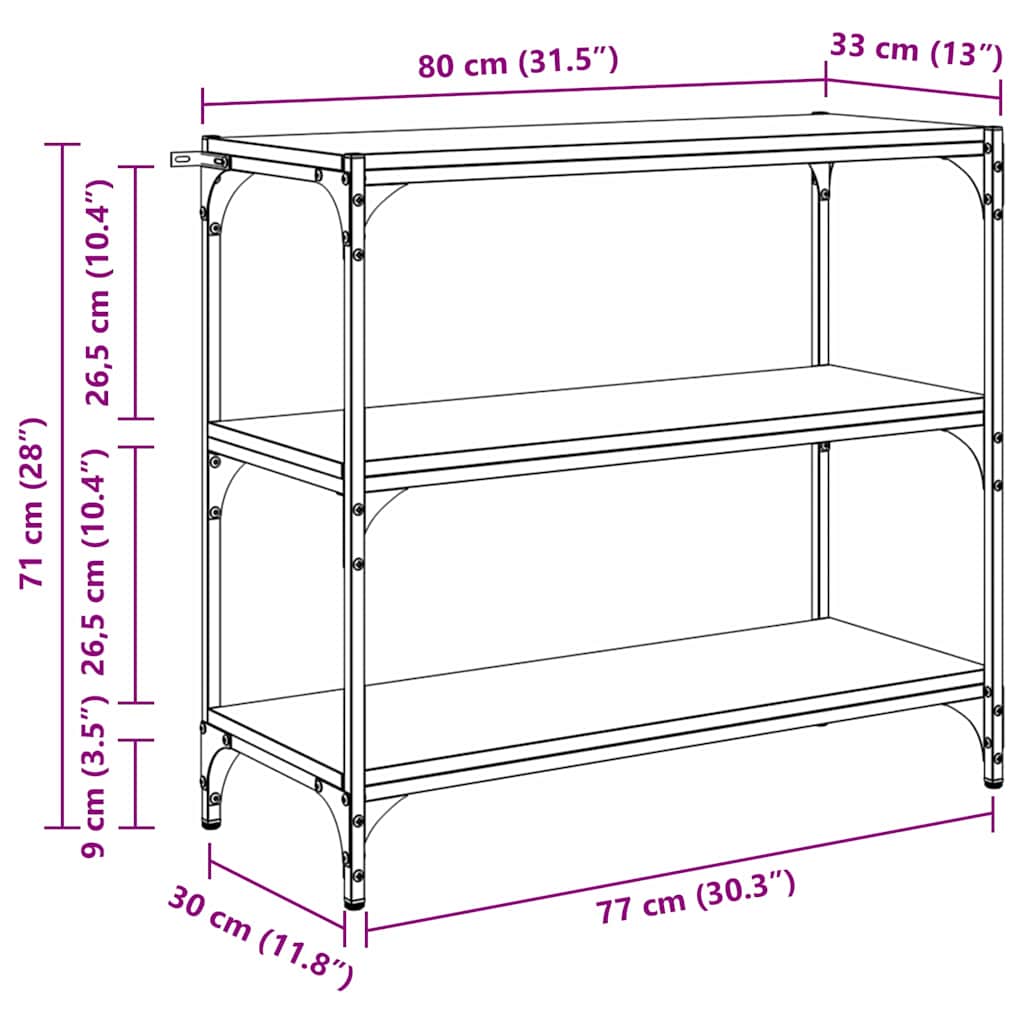 Bücherregal Altholz 80 x 33 x 70,5 cm Holzwerkstoff