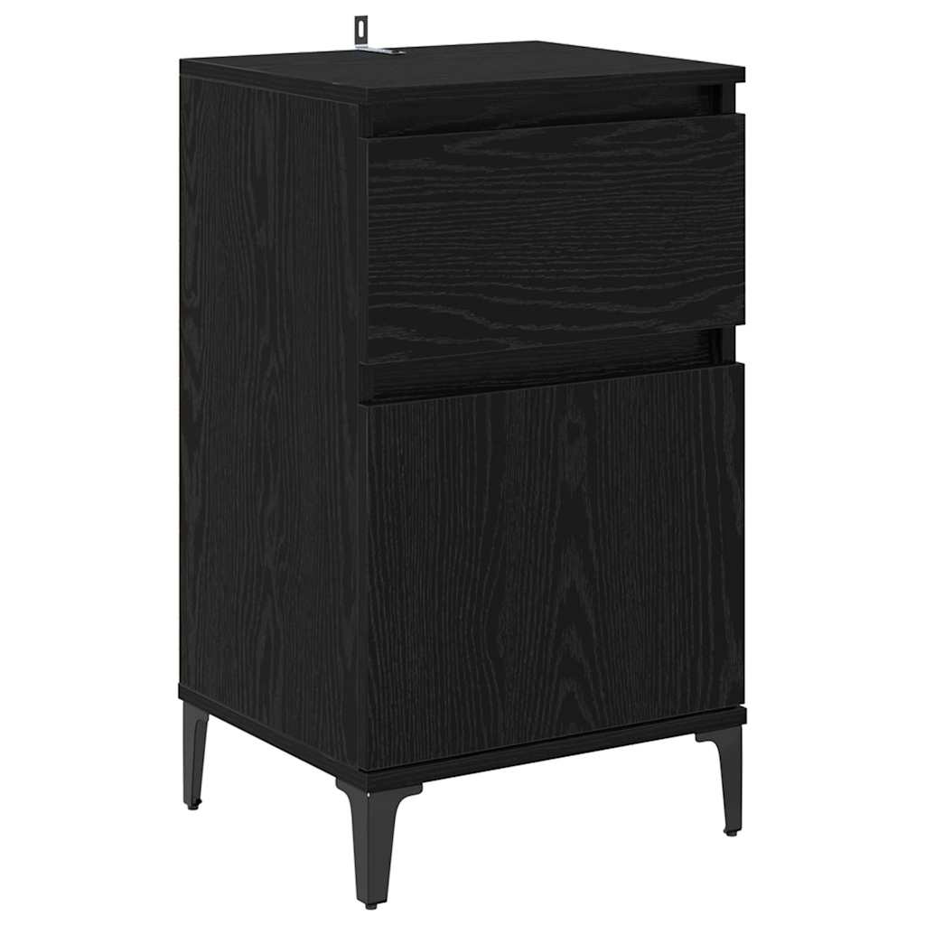 Nachttisch Schwarz Eichen-Optik 40 x 35 x 70 cm Holzwerkstoff