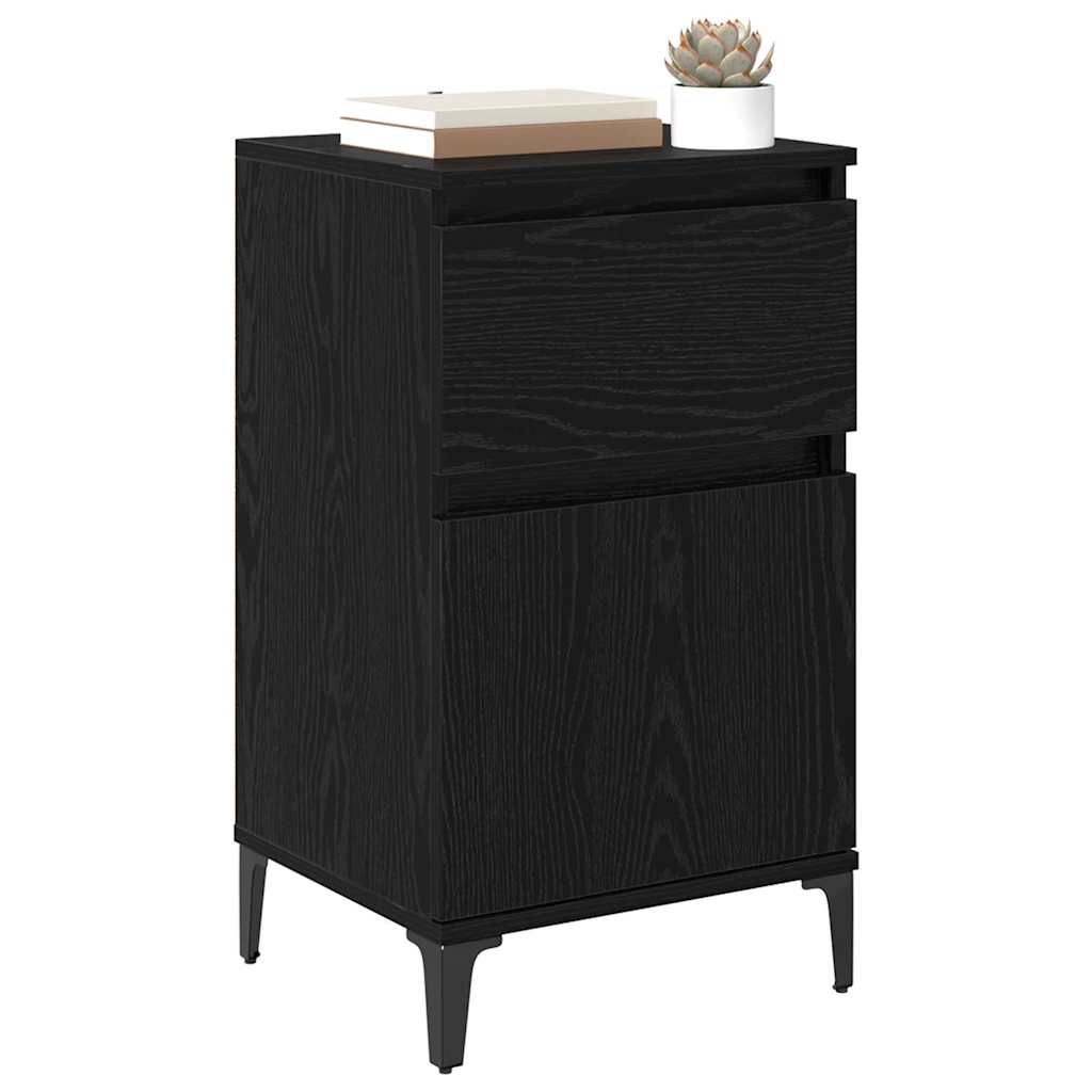 Nachttisch Schwarz Eichen-Optik 40 x 35 x 70 cm Holzwerkstoff