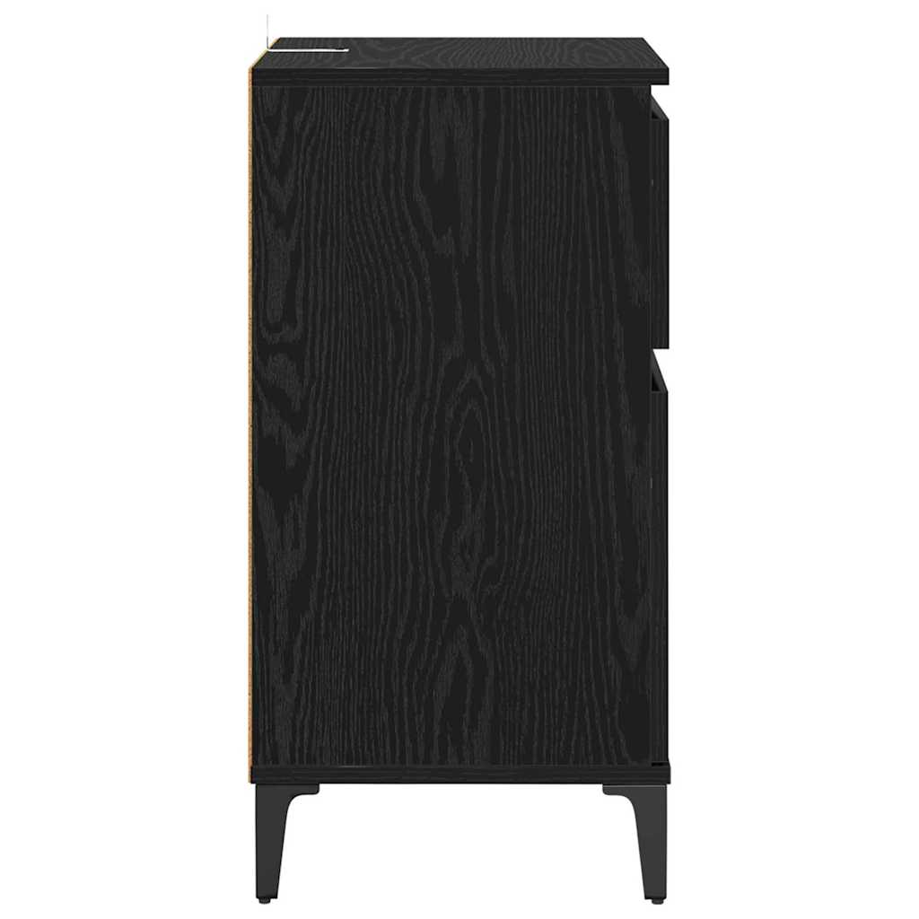 Nachttisch Schwarz Eichen-Optik 40 x 35 x 70 cm Holzwerkstoff