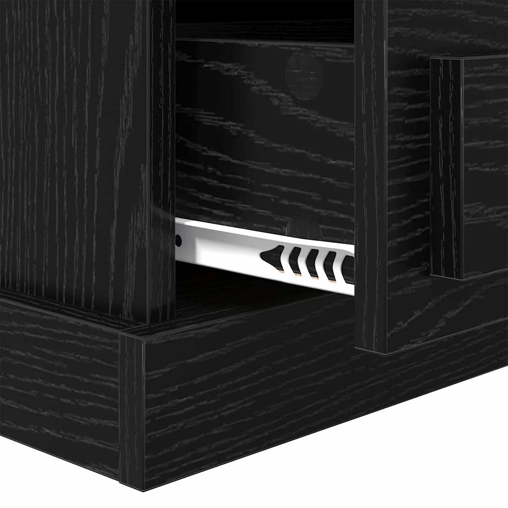 Nachttisch Schwarz Eichen-Optik 43 x 36 x 60 cm Holzwerkstoff