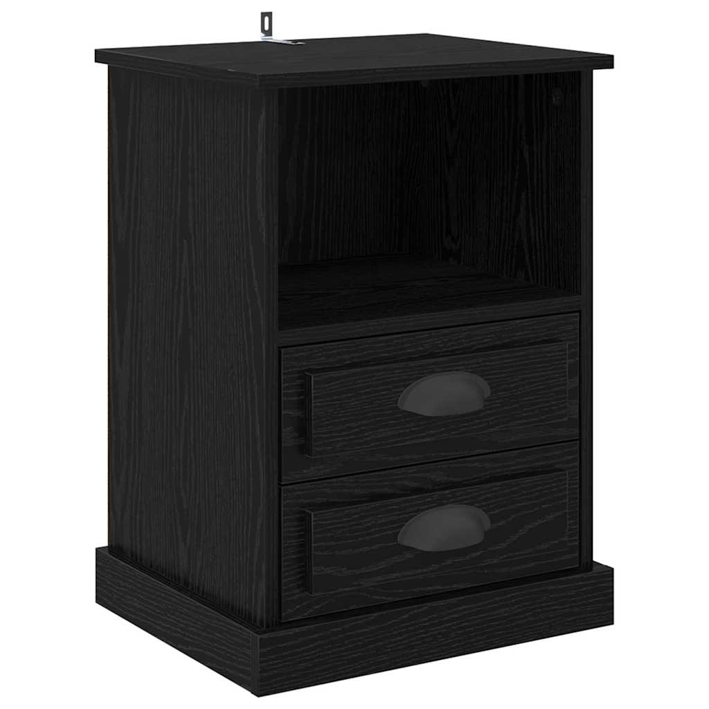 Nachttisch Schwarz Eichen-Optik 43 x 36 x 60 cm Holzwerkstoff