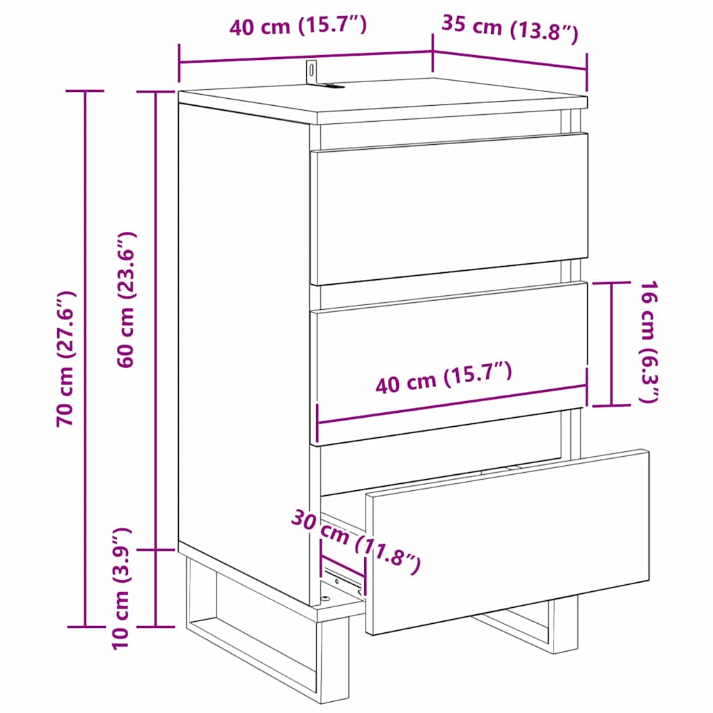 Sideboard Artisan-Eiche Holzwerkstoff