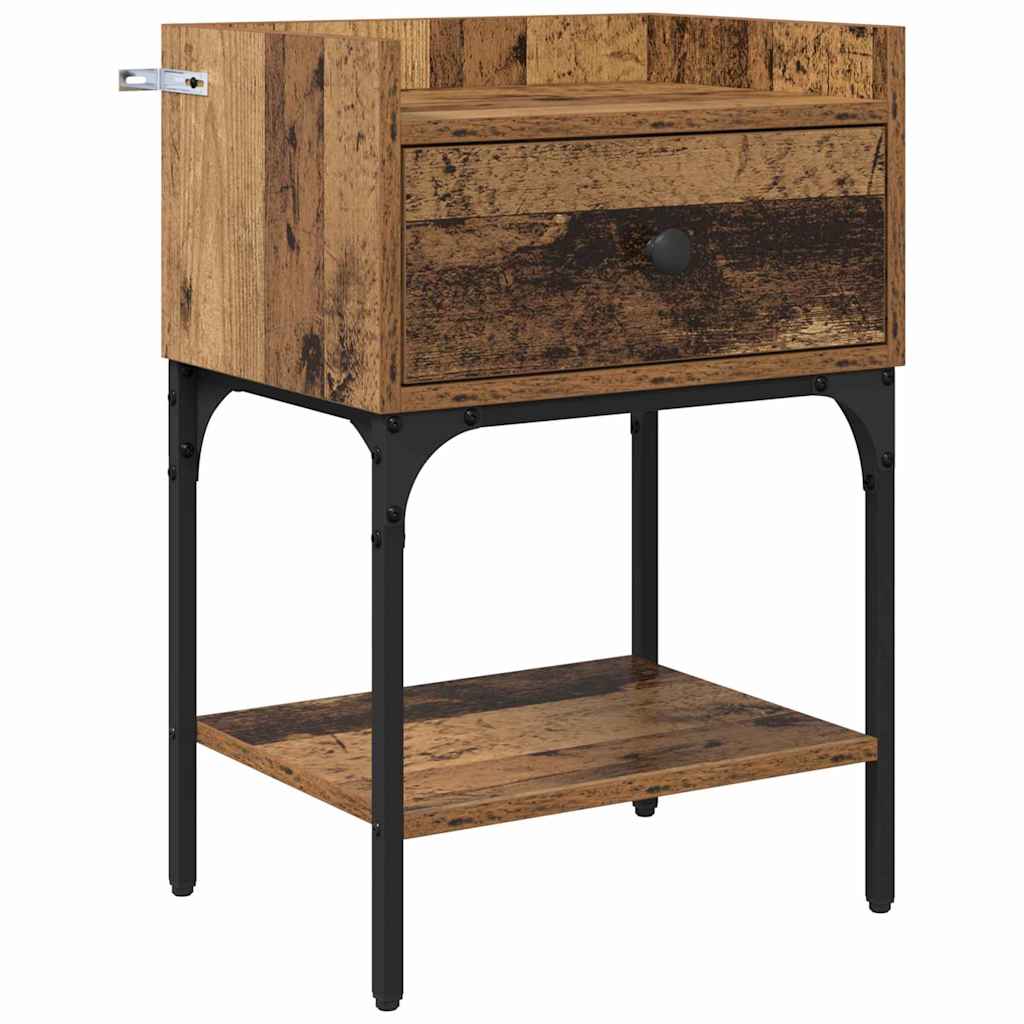 Nachttisch mit Schubladen Altholz 40 x 29 x 60 cm Holzwerkstoff
