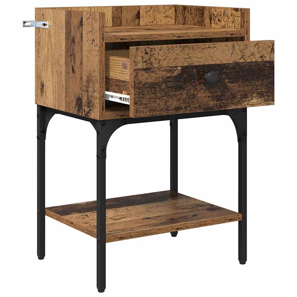 Nachttisch mit Schubladen Altholz 40 x 29 x 60 cm Holzwerkstoff