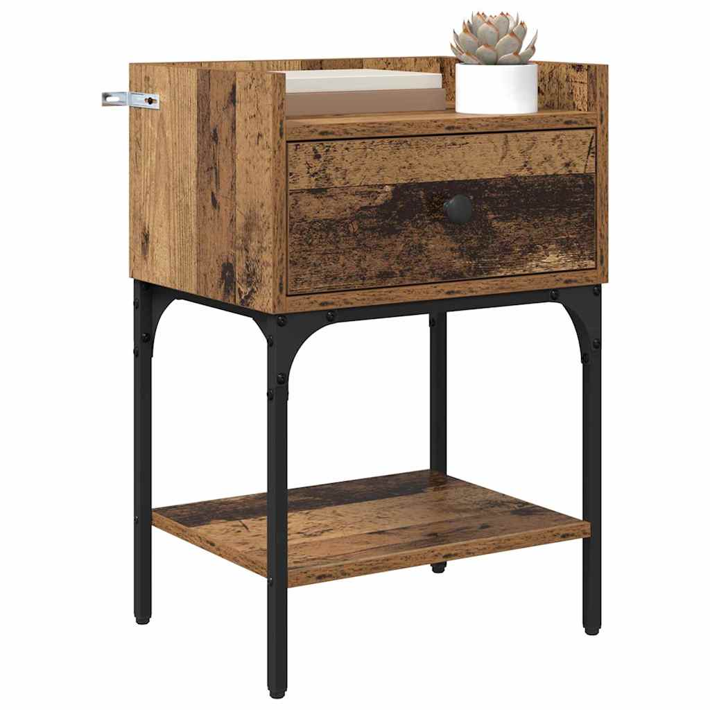 Nachttisch mit Schubladen Altholz 40 x 29 x 60 cm Holzwerkstoff