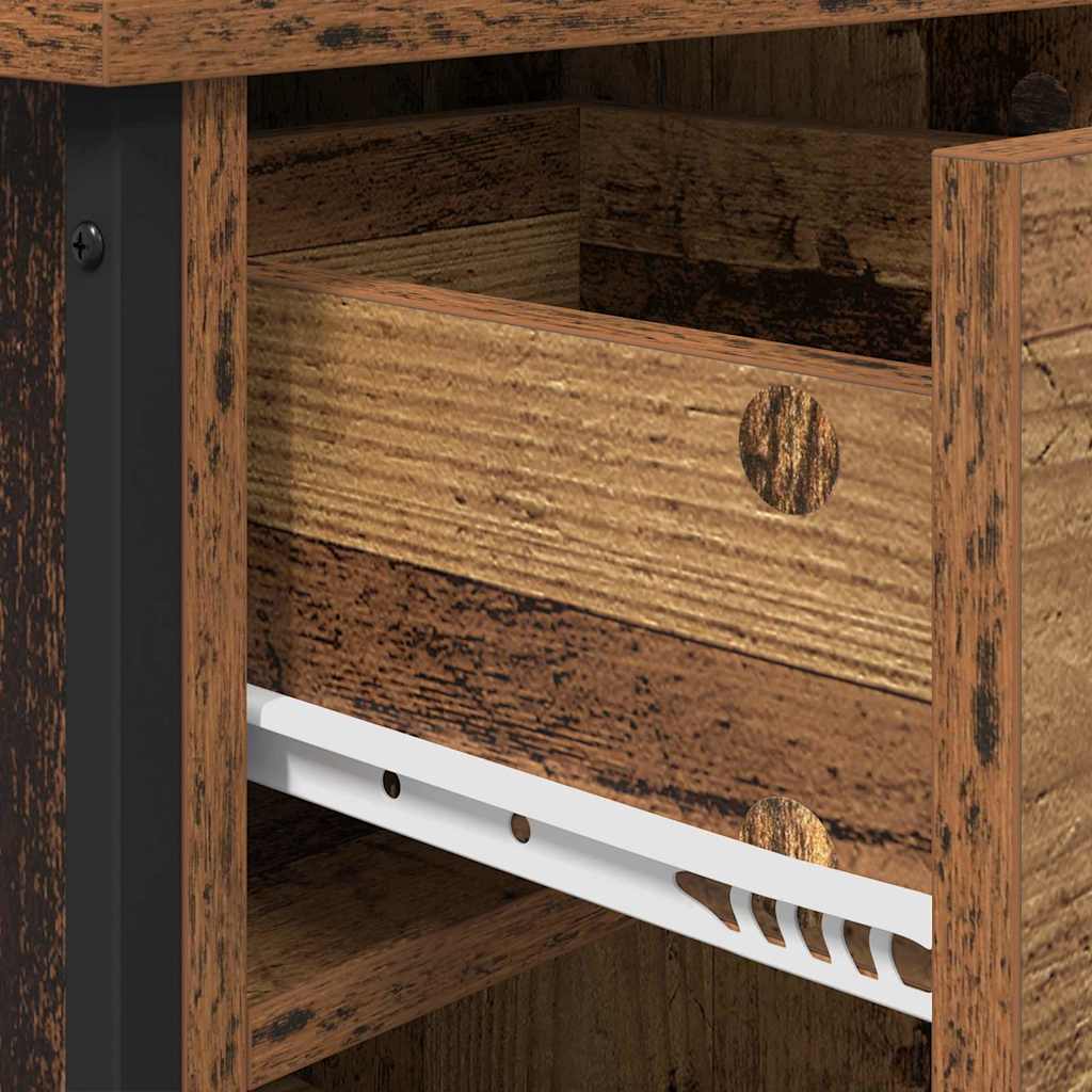 Nachttisch mit Schubladen Altholz 40 x 42 x 50 cm Holzwerkstoff