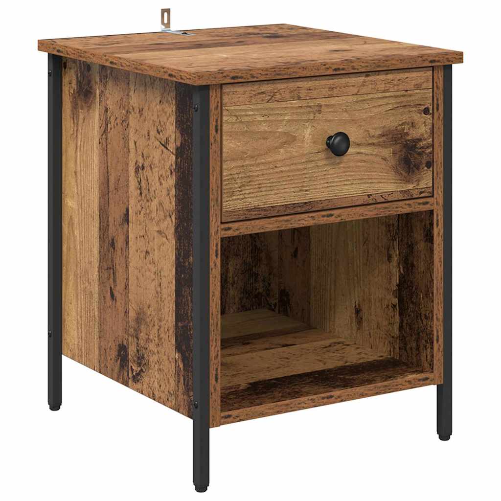 Nachttisch mit Schubladen Altholz 40 x 42 x 50 cm Holzwerkstoff