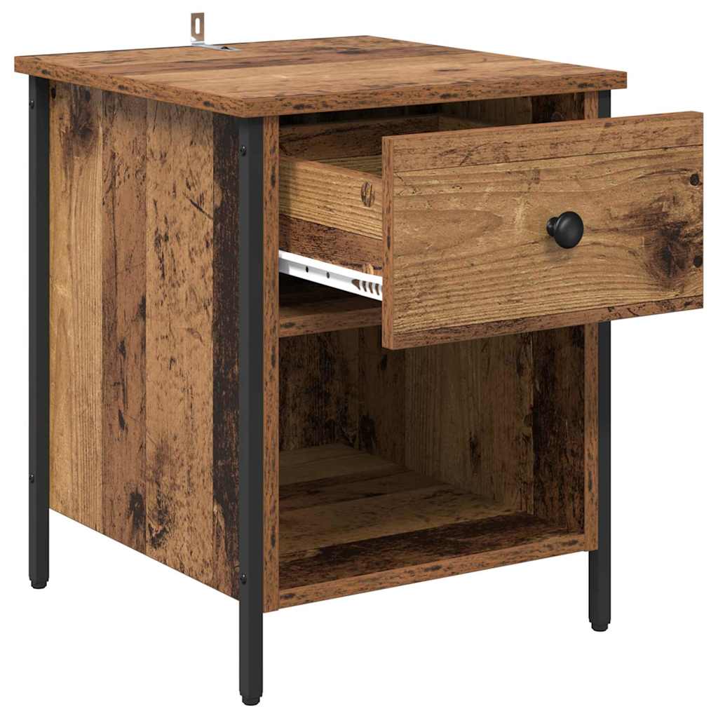 Nachttisch mit Schubladen Altholz 40 x 42 x 50 cm Holzwerkstoff