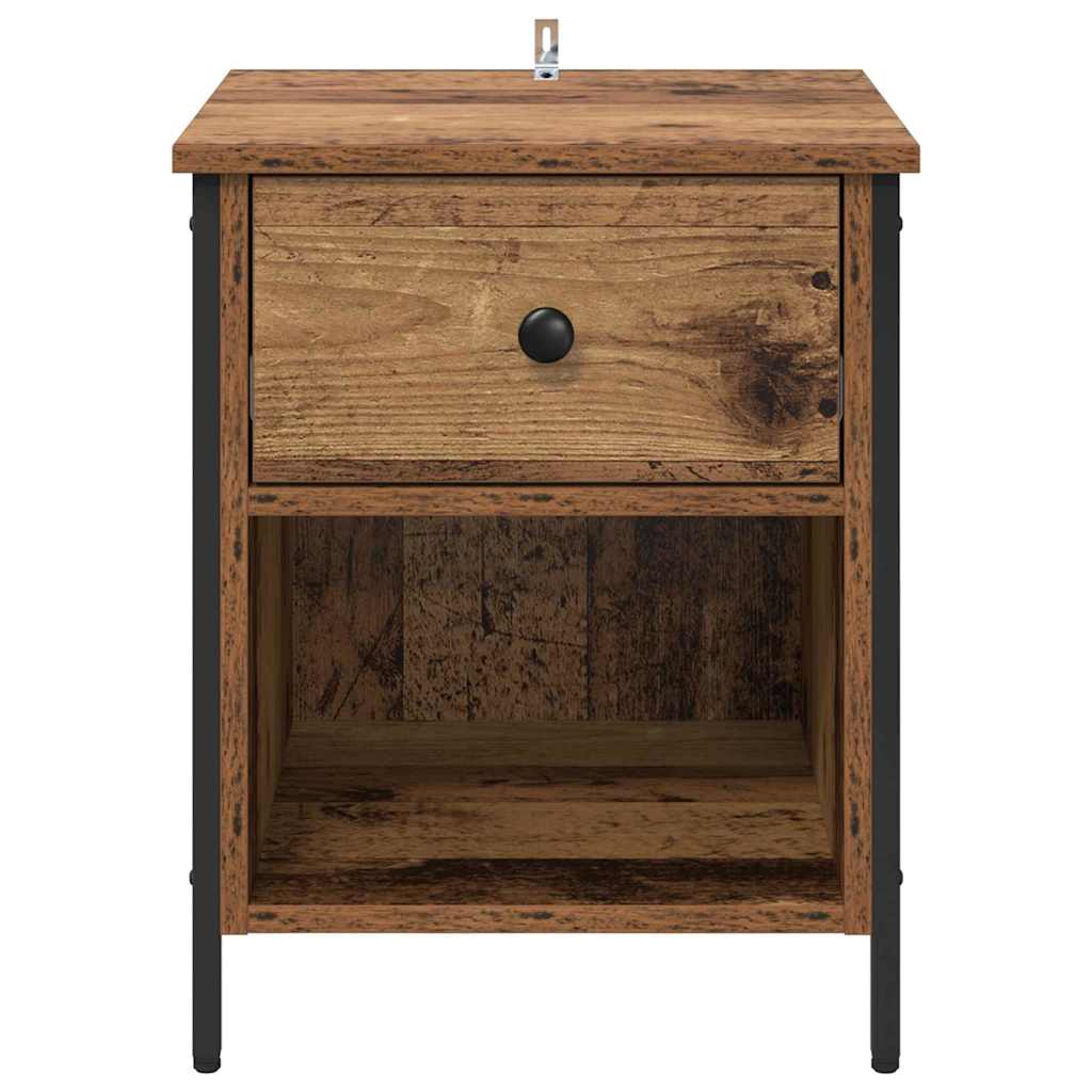 Nachttisch mit Schubladen Altholz 40 x 42 x 50 cm Holzwerkstoff