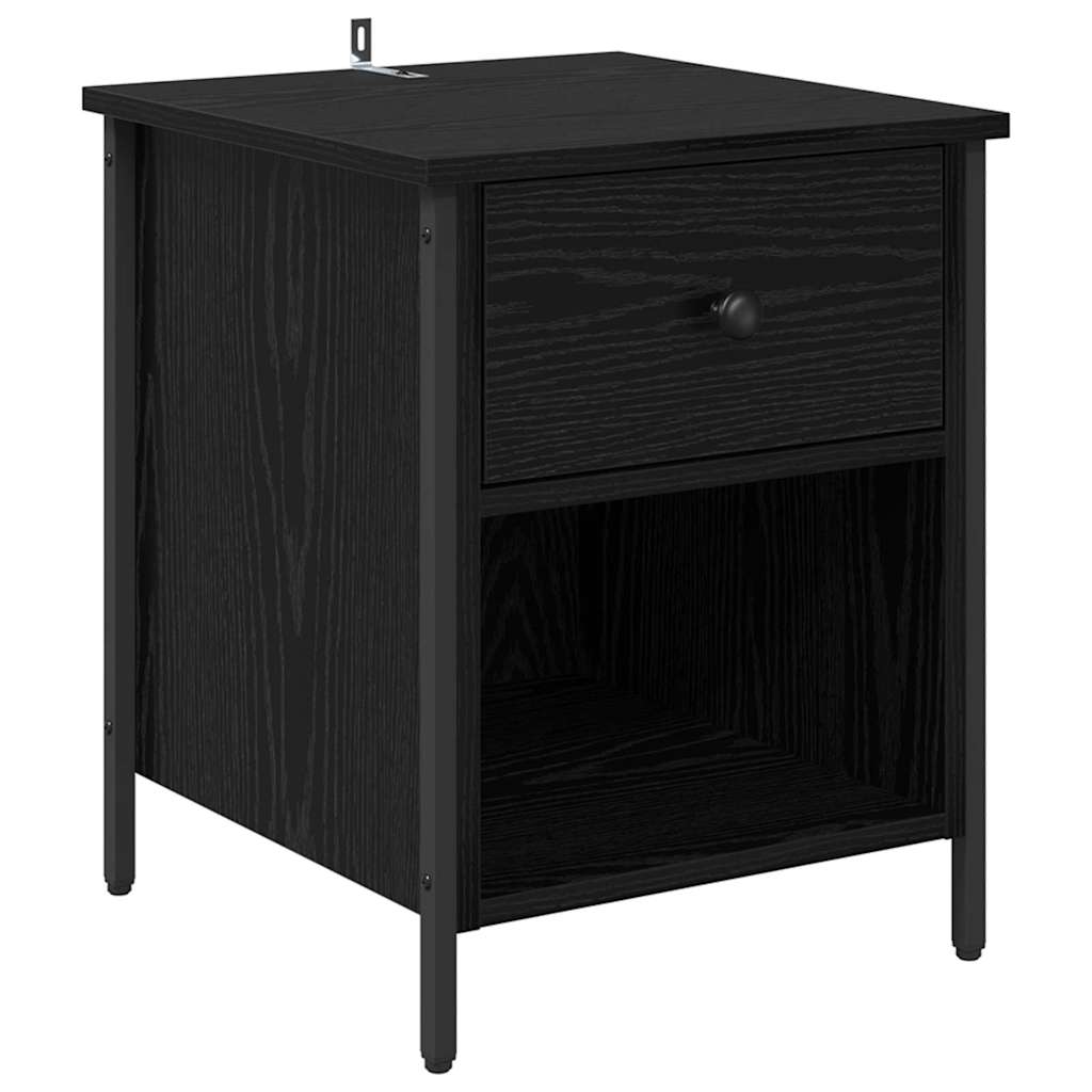 Nachttisch Schwarz Eichen-Optik 40 x 42 x 50 cm Holzwerkstoff
