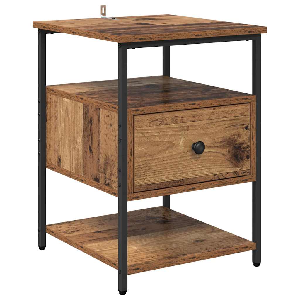 Nachttisch mit Schubladen Altholz 40 x 42 x 56 cm Holzwerkstoff