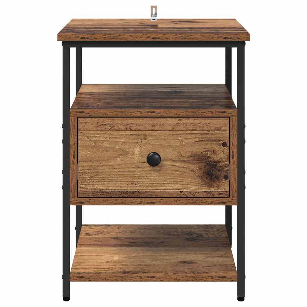 Nachttisch mit Schubladen Altholz 40 x 42 x 56 cm Holzwerkstoff