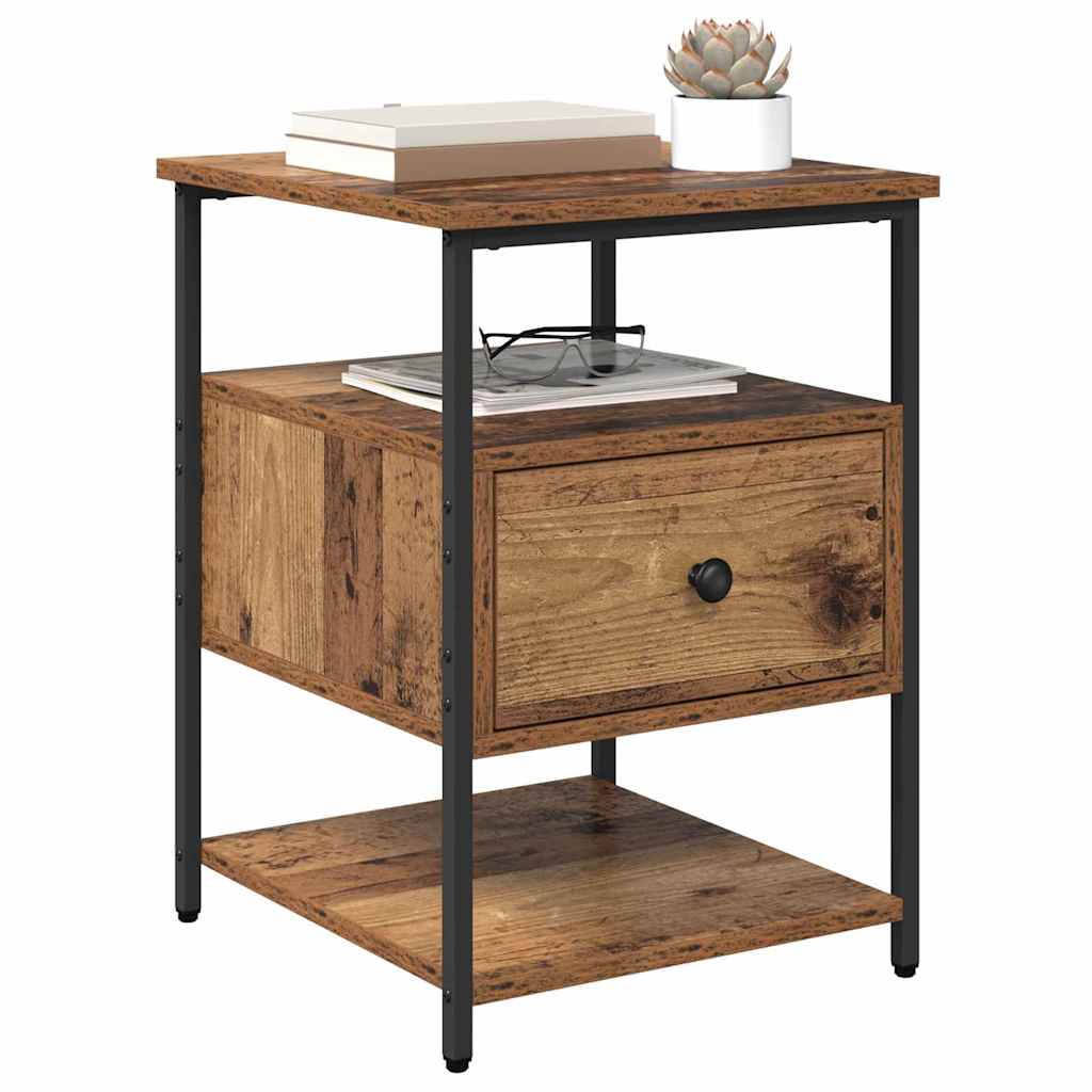 Nachttisch mit Schubladen Altholz 40 x 42 x 56 cm Holzwerkstoff