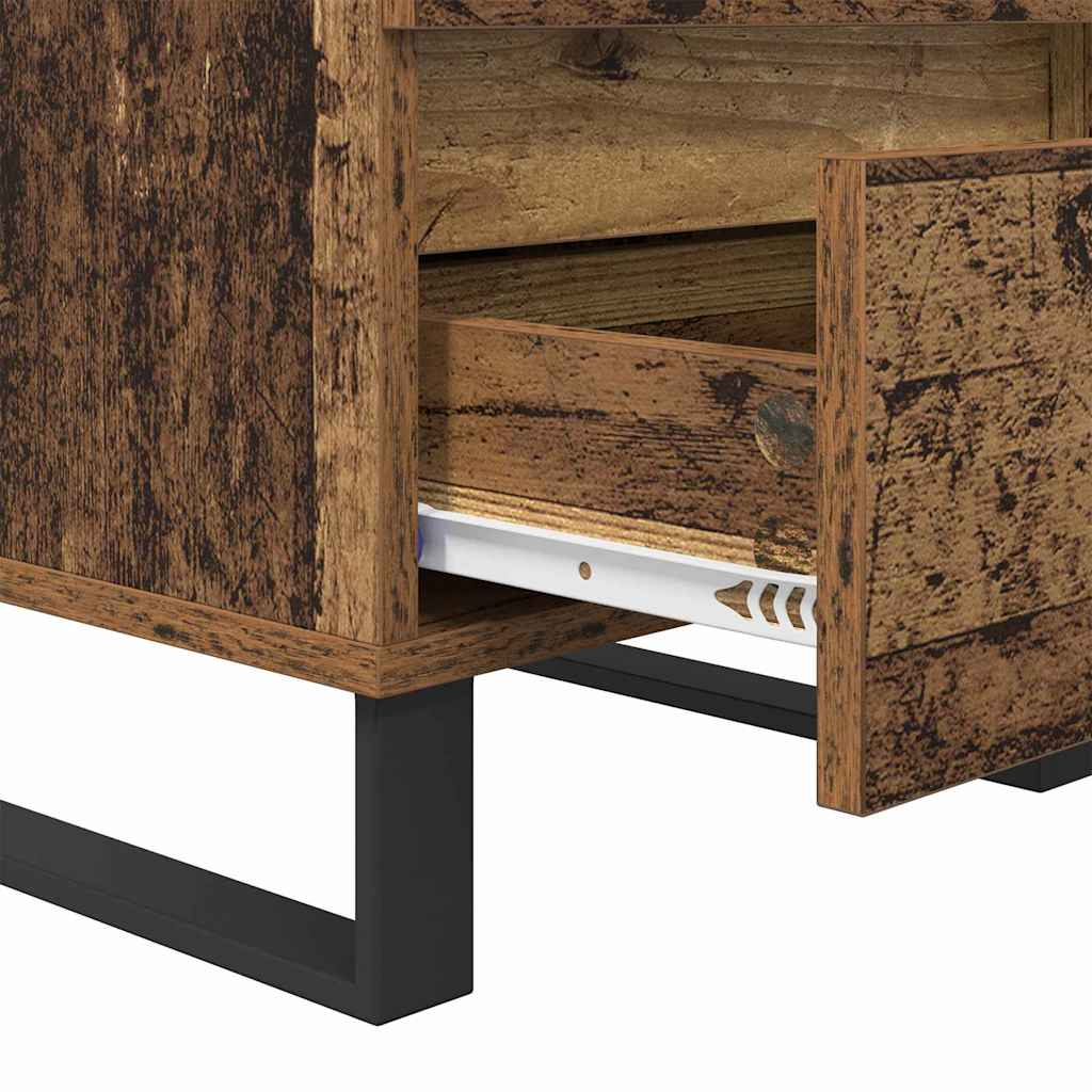 Nachttisch mit Schubladen Altholz 40 x 35 x 50 cm Holzwerkstoff