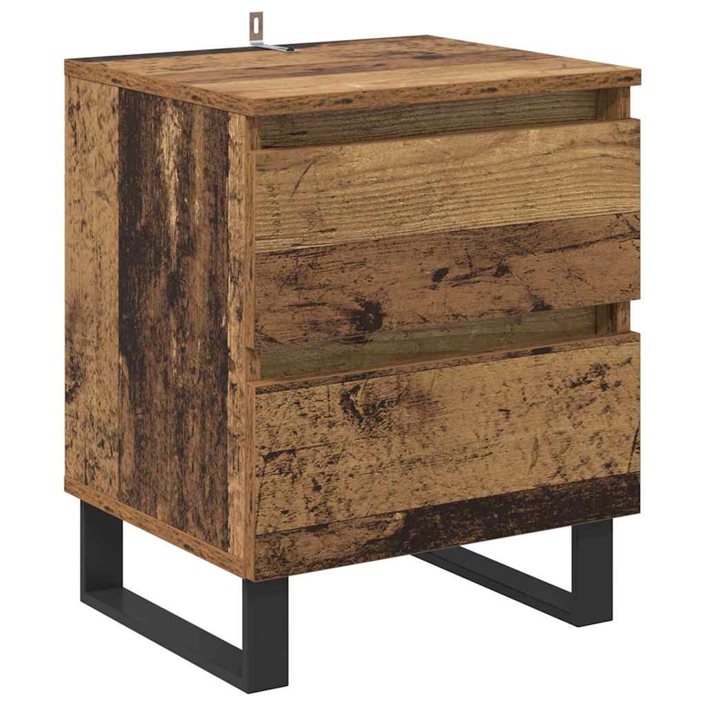 Nachttisch mit Schubladen Altholz 40 x 35 x 50 cm Holzwerkstoff