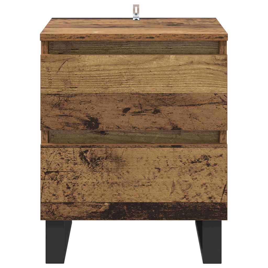 Nachttisch mit Schubladen Altholz 40 x 35 x 50 cm Holzwerkstoff