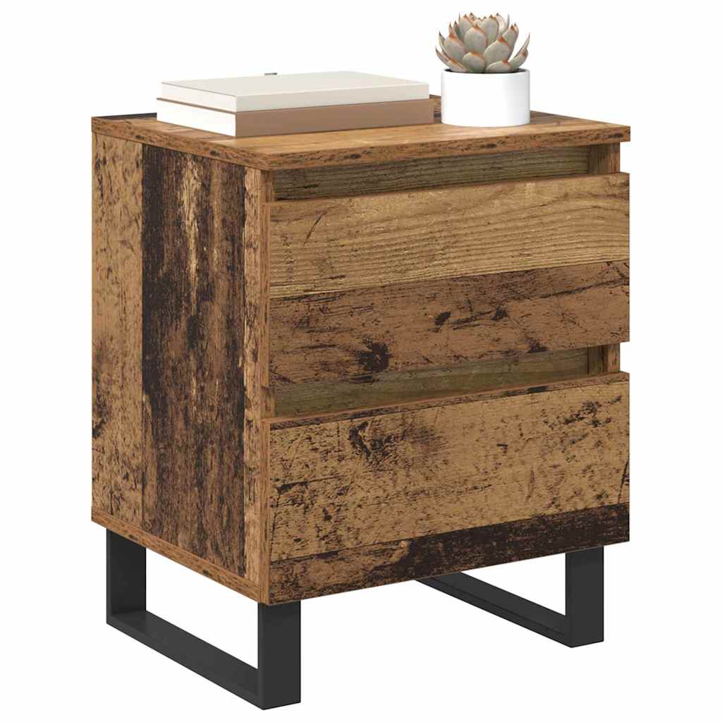 Nachttisch mit Schubladen Altholz 40 x 35 x 50 cm Holzwerkstoff