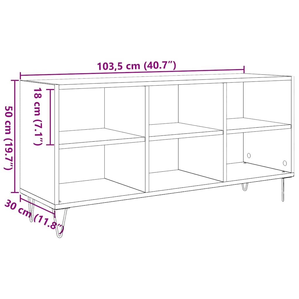 TV-Schränk 103,5 x 30 x 50 cm Altholz Holzwerkstoff