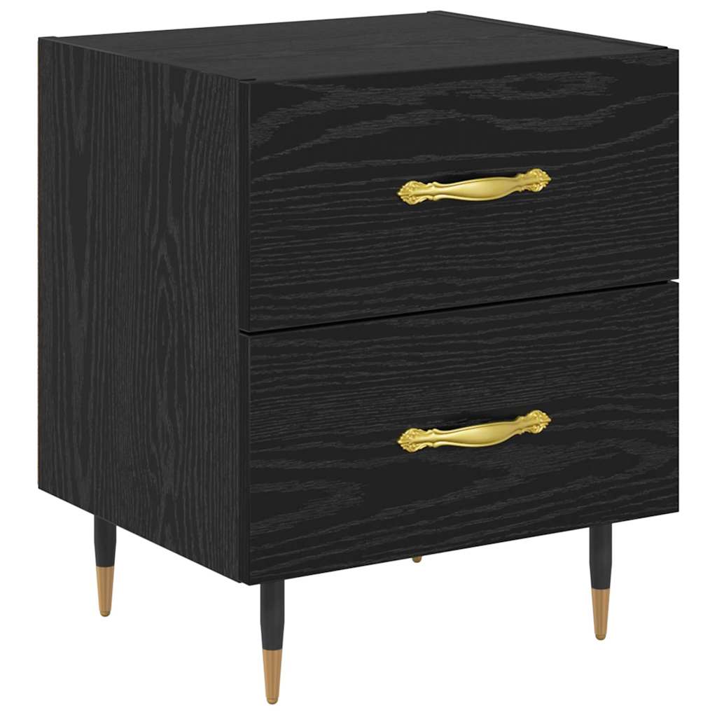 Nachttisch Schwarz Eichen-Optik 40 x 35 x 47,5 cm Holzwerkstoff