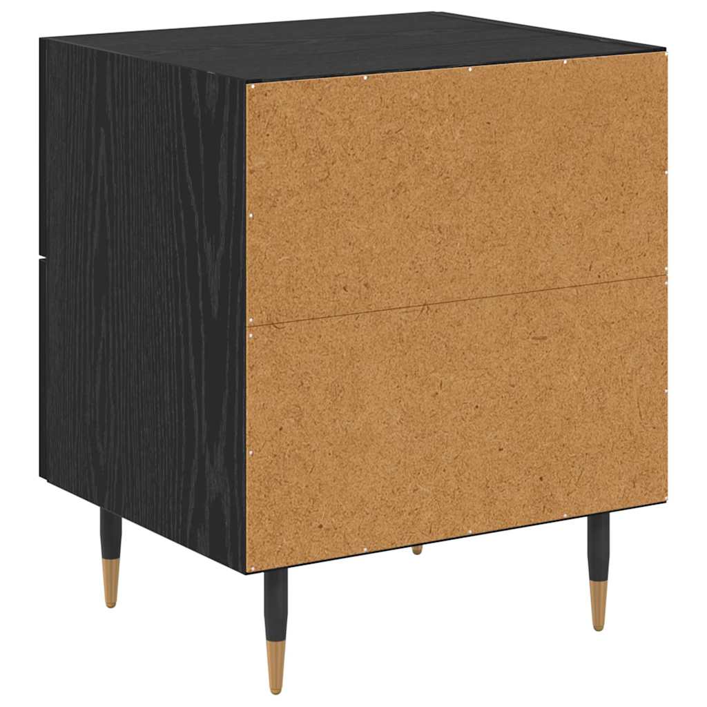 Nachttisch Schwarz Eichen-Optik 40 x 35 x 47,5 cm Holzwerkstoff