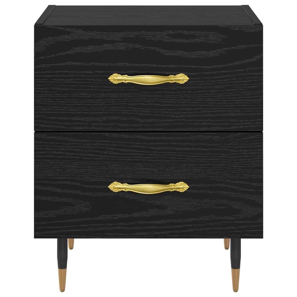 Nachttisch Schwarz Eichen-Optik 40 x 35 x 47,5 cm Holzwerkstoff