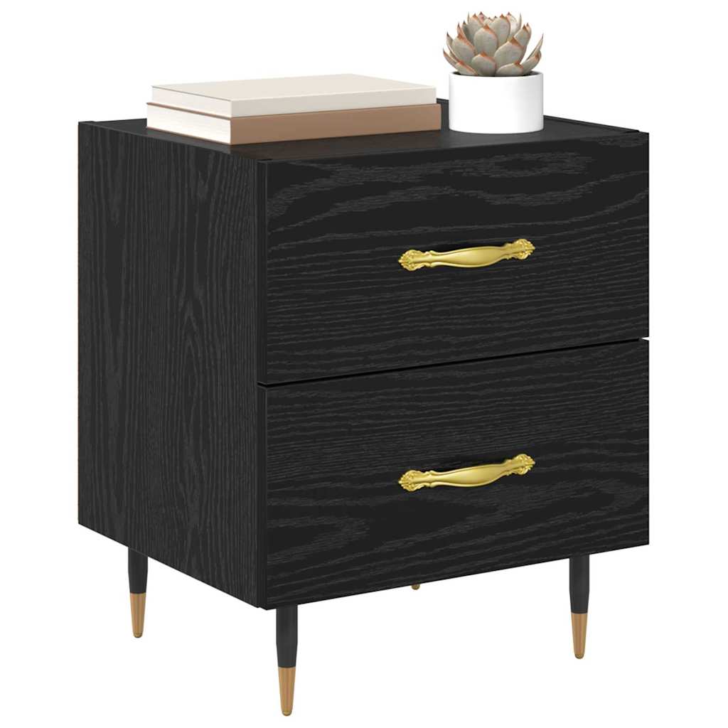 Nachttisch Schwarz Eichen-Optik 40 x 35 x 47,5 cm Holzwerkstoff