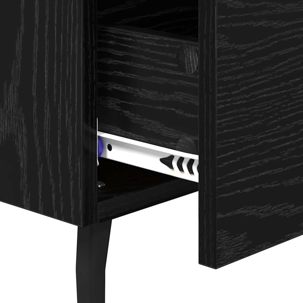 Nachttisch Schwarz Eichen-Optik 40 x 35 x 47,5 cm Holzwerkstoff