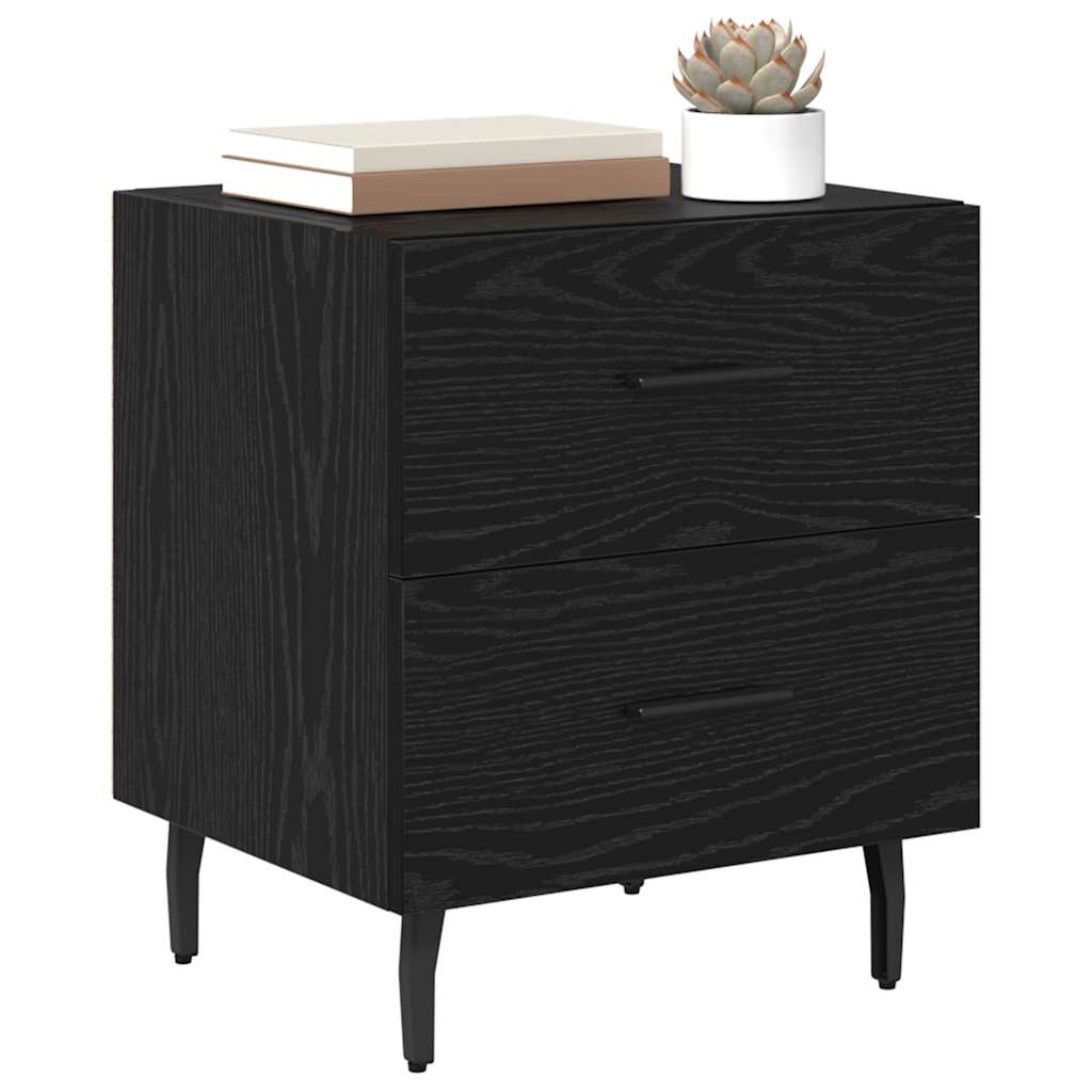 Nachttisch Schwarz Eichen-Optik 40 x 35 x 47,5 cm Holzwerkstoff