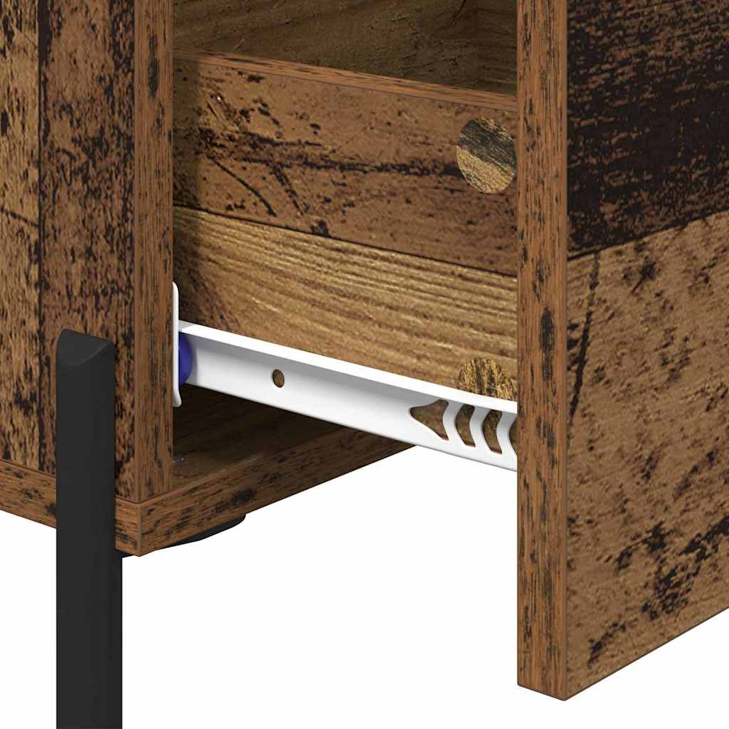 Nachttisch mit Schubladen Altholz 40 x 40 x 66 cm Holzwerkstoff