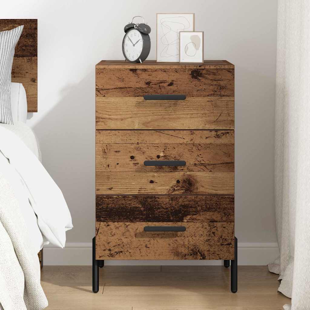 Nachttisch mit Schubladen Altholz 40 x 40 x 66 cm Holzwerkstoff