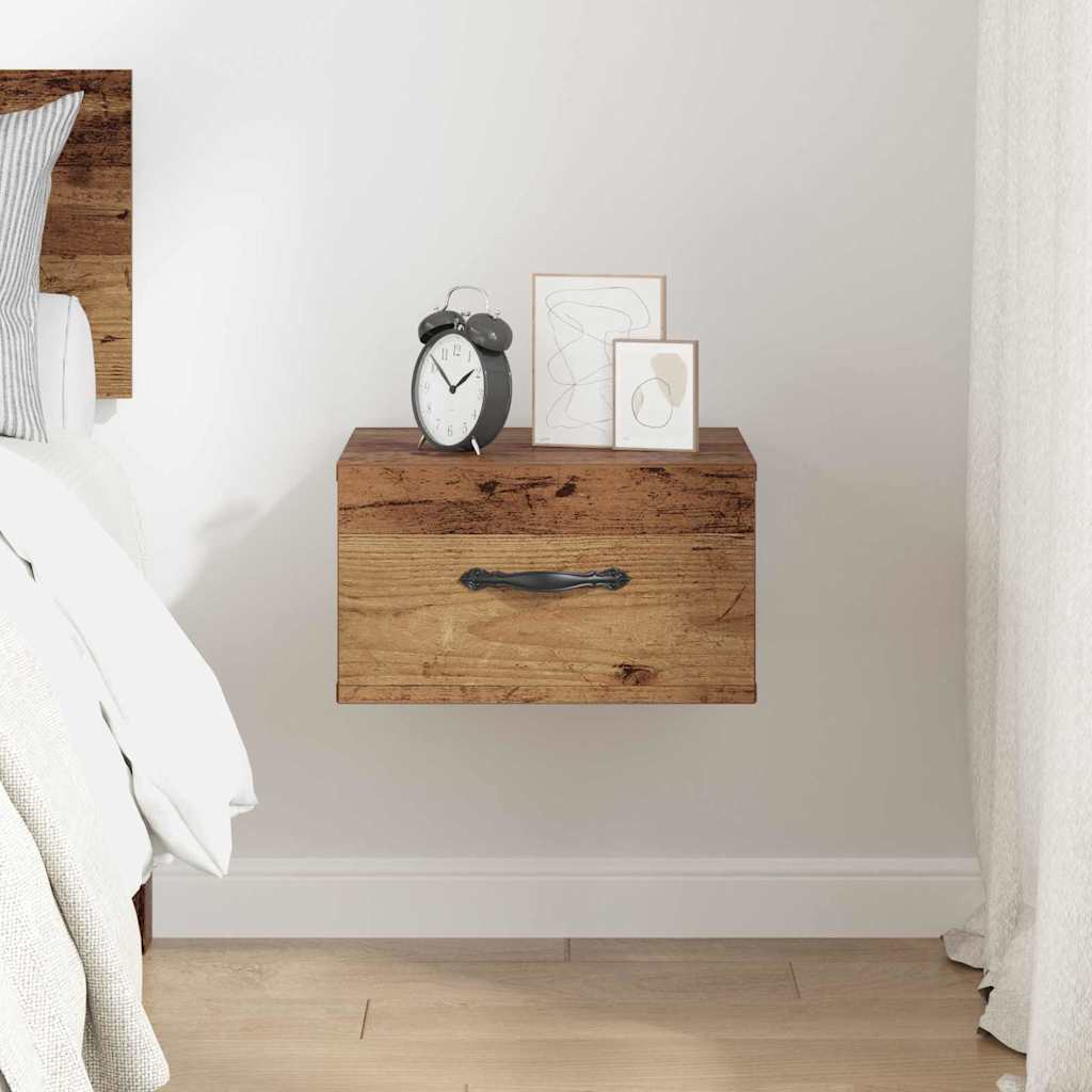 Nachttisch mit Schubladen Altholz 35 x 35 x 20 cm Holzwerkstoff