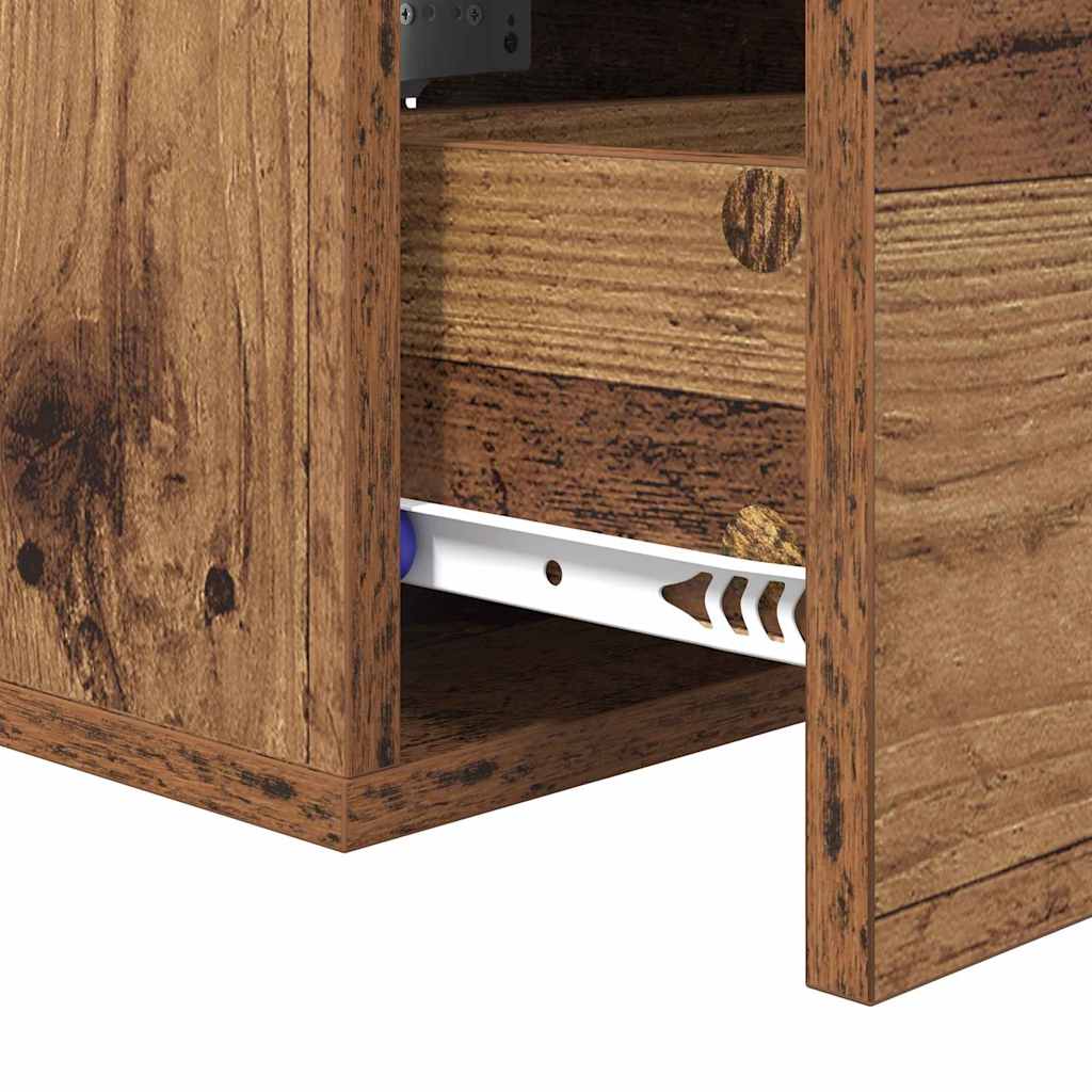 Nachttisch mit Schubladen Altholz 35 x 35 x 20 cm Holzwerkstoff