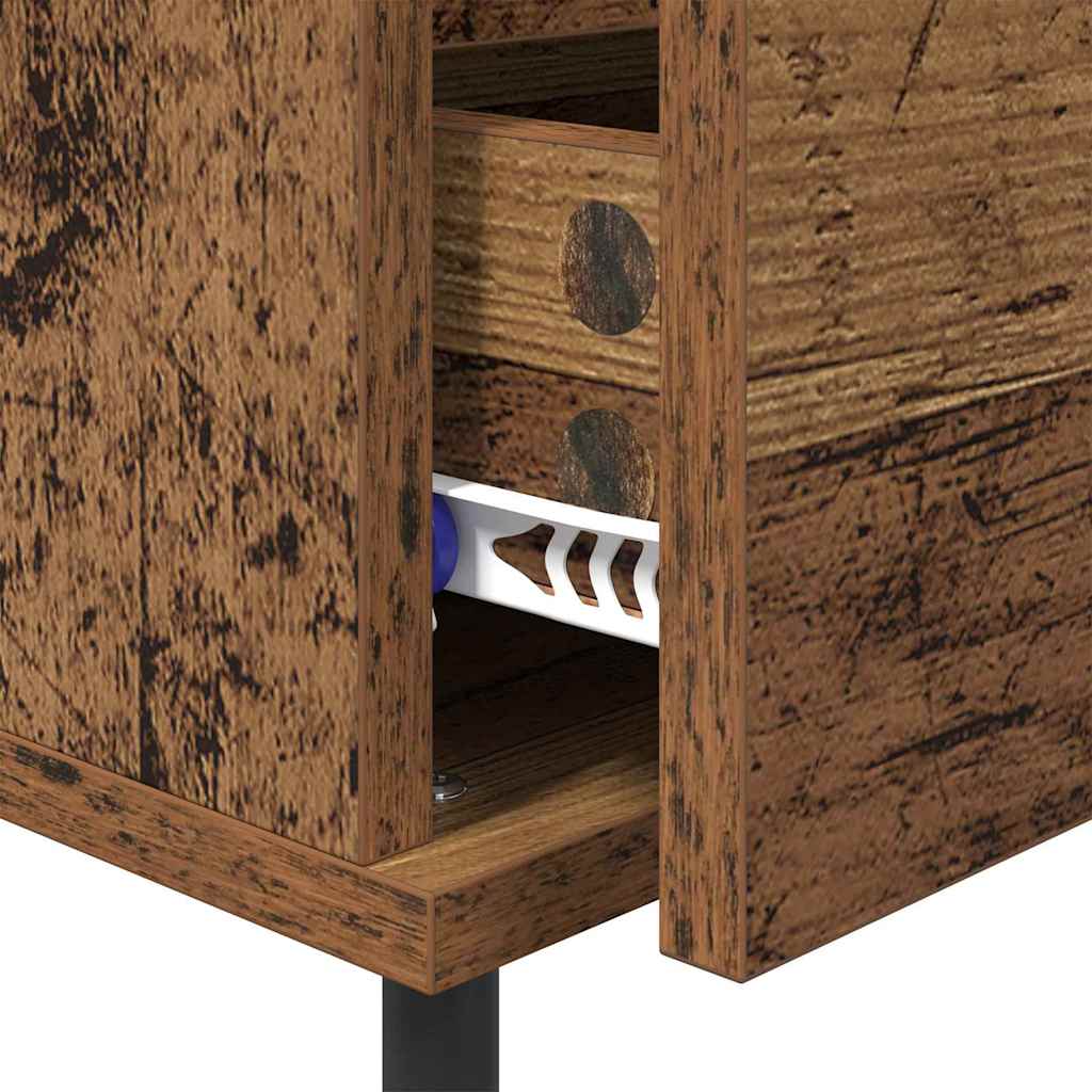 Nachttisch mit Schubladen Altholz 40 x 35 x 50 cm Holzwerkstoff